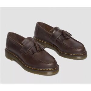Dr. Martens Adrian Crazy Horse Tassel Loafers Brown Leather Mens 9 Womens 11 NEW